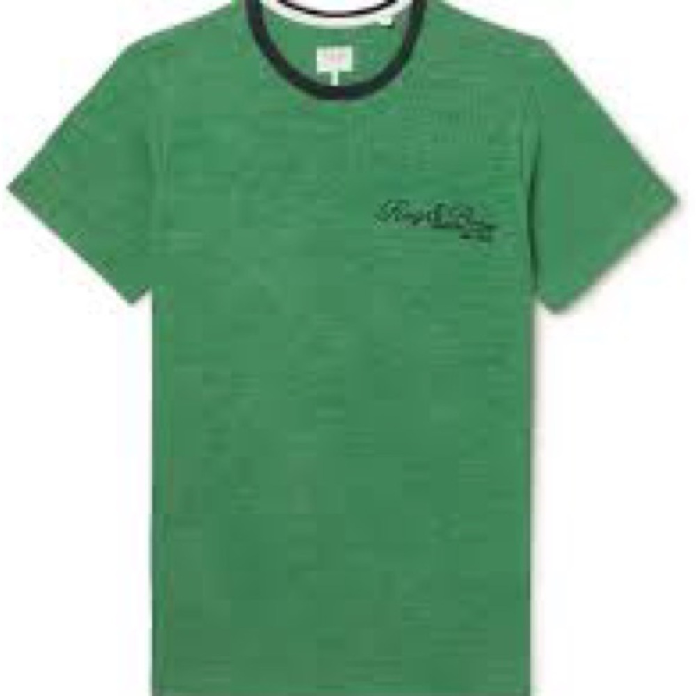 Rag & Bone Ringer Varsity Flame Logo-Embroidered Cotton Jersey T-Shirt Green